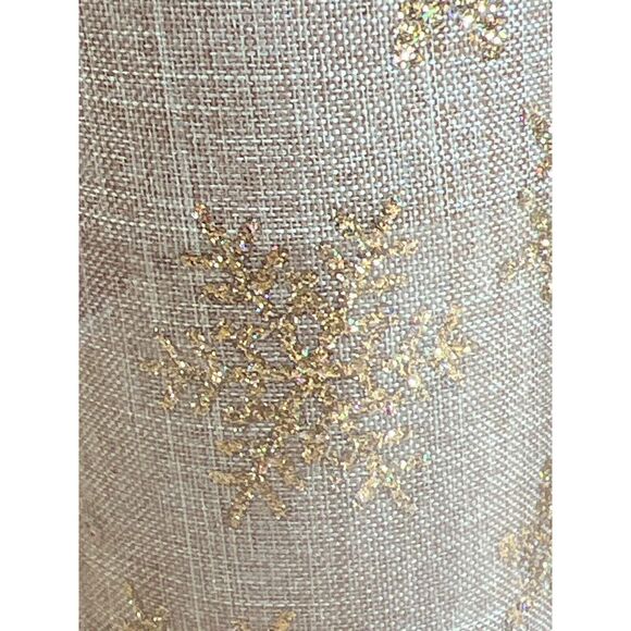 New Bundle Extra Wide Gold with Glitter Snowflake Christmas Ribbon Wreath Crafti - Picture 2 of 7